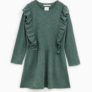 Zara 💚💚💚Knitwear Ruffle Dress Size 13-14 Yrs - PRELOVED